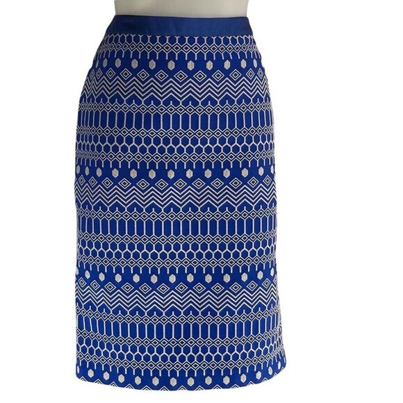 BODEN Skirt Women Size 8L Grosgrain Ribbon Waist Cotton Embroidered Pencil Midi - Picture 10 of 10